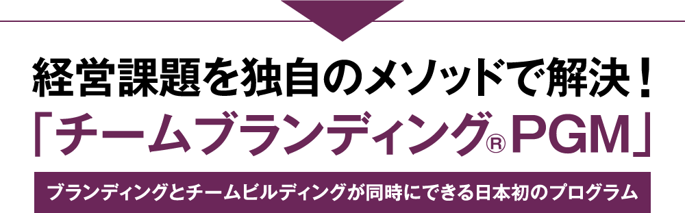 経営課題を独自のメソッドで解決 ！「チームブランディング®ＰＧＭ」ブランディングとチームビルディングが同時にできる日本初のプログラム